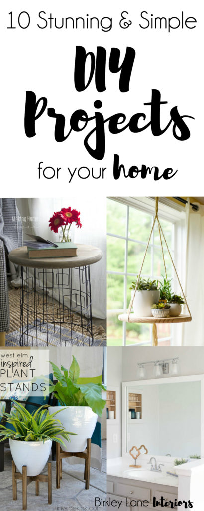 Are you looking for easy ways to give your house an update? Click here to see ten stunning and simple DIY projects that you'll love for your home! DIY Home Decor, DIY Crafts, DIY room decor, DIY projects, DIY projects for the home, DIY simple, DIY simple home decor, DIY easy, Easy DIY home decor